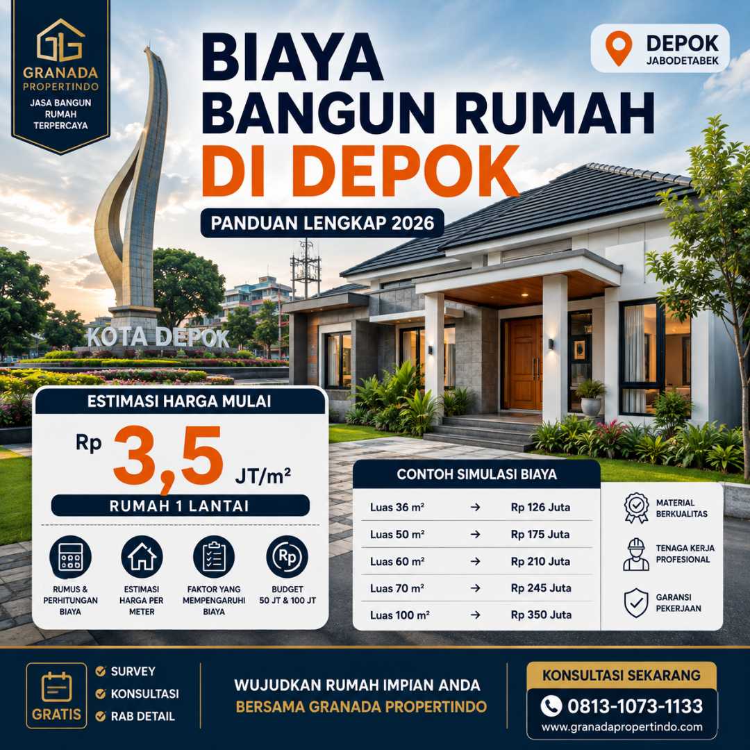 harga bangunan per meter di Depok